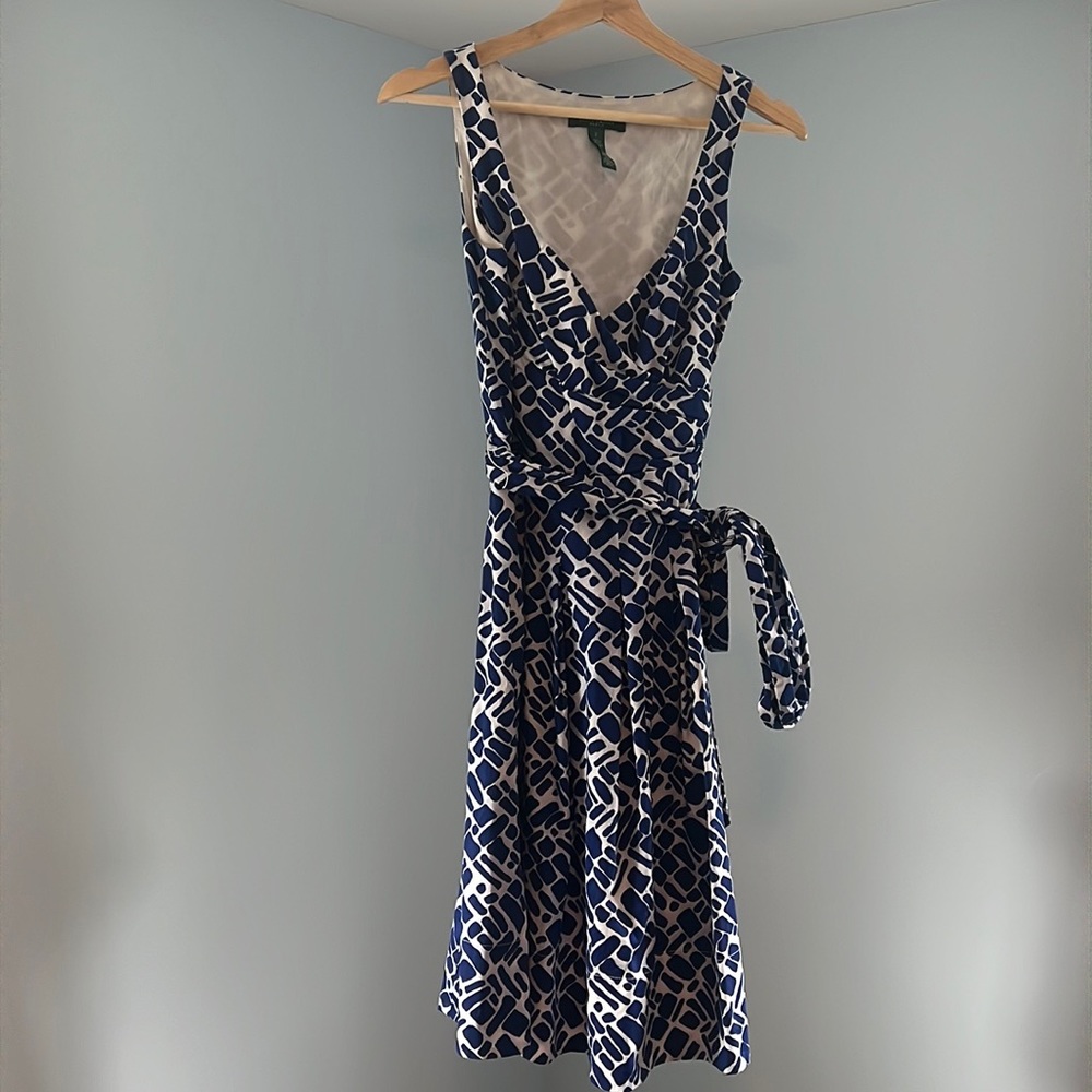 Ralph Lauren White and Blue Dress